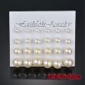 12 Pairs White Simulated Pearl Earrings Set for Women Jewelry on Ear Ball Stud Earrings Kit. 