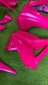 ชุดเฟรม 20 ชิ้น Wave110i 2011-2018 ชุดสีชมพูแก้ว สีพิเศษแถม ใต้ฝาข้างด้านท้าย 1คู่, สีชมพูแก้ว