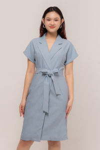 RIMINI - Dress Wanita Formal Vneck Belt S-XL - Arianna Dress 85724