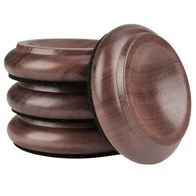 4pcs Piano Caster Cups 4 Pcs Solid Wood Upright Furniture Caster Cups with Non-Slip &amp Anti-Noise Foam for Hardwood Floor for Hardwood Floor Protectors