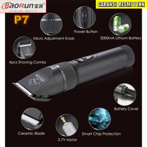 BaoRun Pro Clipper Tanpa Kabel dengan Baterai 2000mAh dan Motor 3.7V - Alat Cukur Keramik untuk Anjing/Kucing