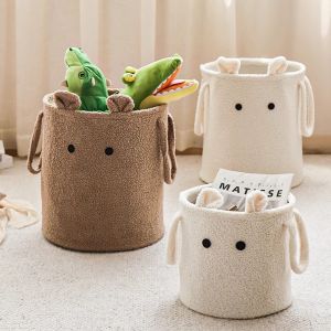 EO4MD นุ่มนุ่มๆ ตะกร้าเก็บของในห้องเด็ก น่ารักน่ารักๆ การประหยัดพื้นที่ ตะกร้าเก็บของกำมะหยี่ ปรับแต่งได้เอง จุได้มาก ถุงเก็บของกระจุกกระจิก สำหรับบ้าน