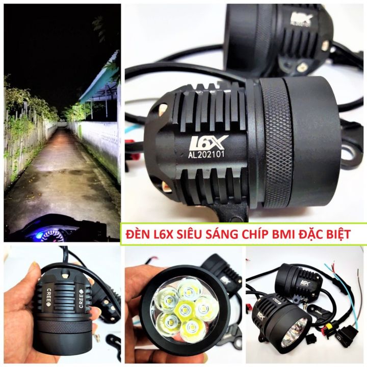 ĐÈN TRỢ SÁNG XE MÁY L6X BMI SIÊU SÁNG SIÊU GOM LẮP CÁC XE HÀNG ĐẸP LOẠI ...