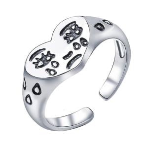 Emotional Heartbroken Expression Rings Comfortable Wear Sturdy Alloy Comfort Fit for Teens Trendy Gifts Ideas