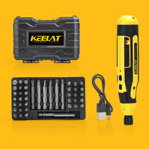 KEELAT KSBS01 Electric Screwdriver Cordless Drill Drivers with 43 Accessories Portable Household Tools Drill Bit