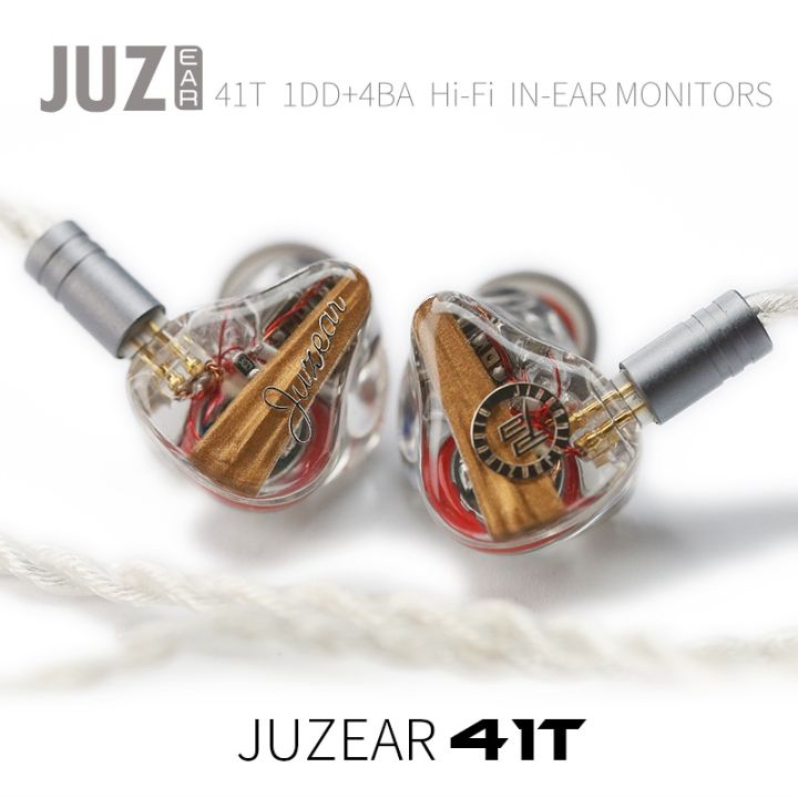 JUZEAR 41T 1DD หูฟังไฮไฟอินเอียร์ + 4BA สตูดิโอเพลงความ
