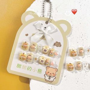 Children Candy Color Full Cover Press On Fake Nails False Nails Nail Art Manicure Tips