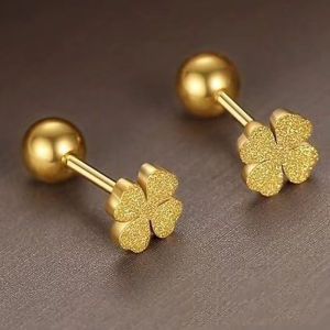 OYJR ต่างหูแฟชั่น รูปแบบดอกไม้ ต่างหูสแตนเลสสำหรับผู้หญิง สวยๆ