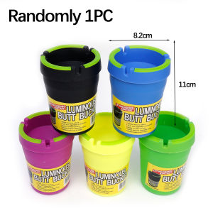 ที่เขี่ยบุหรี่อเนกประสงค์แบบพกพาที่เขี่ยบุหรี่การสุ่มสีดีไซน์สองชั้นสว่างสดใสทนทานที่เขี่ยบุหรี่ในรถจุได้เยอะ