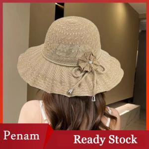 [PAM] Wide Brim UV Protection Straw Hat Fashion Casual Breathable Beach Cap Bucket Hat Summer Sun Hat