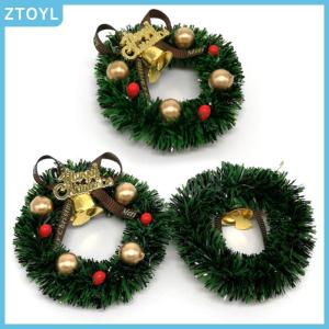 ZTOYL 1 Pcs 6CM Miniature Wreath Doll House Christmas Tree Wall Decoration Accessories