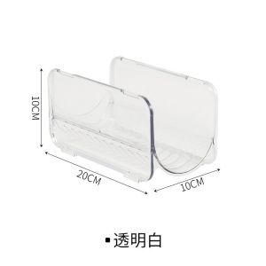 Curling Iron Storage Rack Bathroom Dresser Hair Dryer Straight Clip Storage Desktop Transparent Tidy up Shelf High Temperature Resistant Material Anti scalding Partition Ventilation Hole Design Power Cord Fixing Buckle Bottom Anti slip Mat No