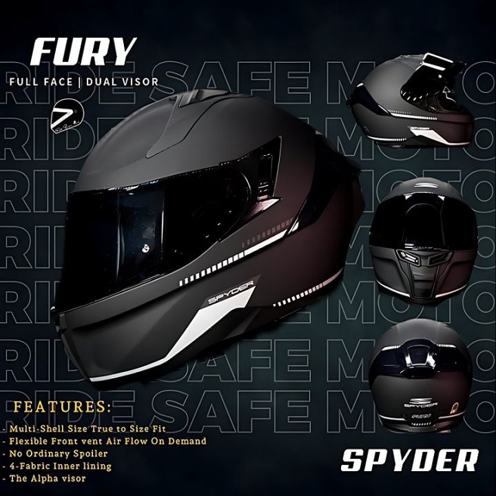 Fury Original Spyder Helmet SPYDER FURY V3 PLAIN (Matte Black