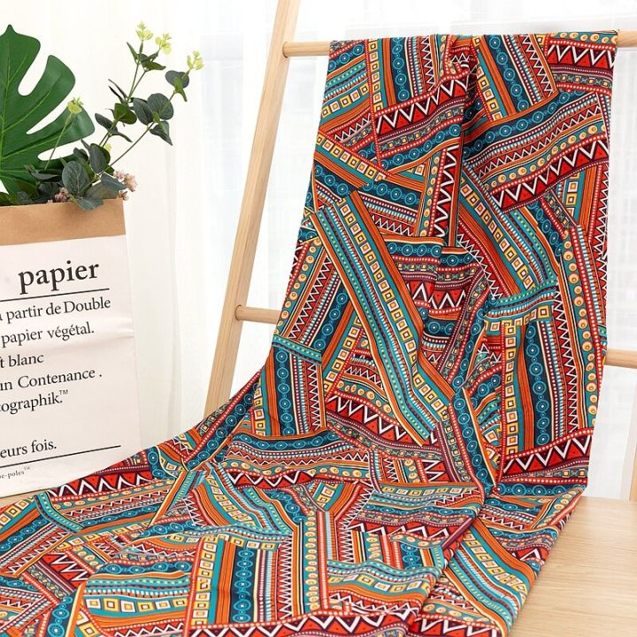 2024 Summer Flowers Thin Chiffon Fabric Sewing DIY Ethnic Patterns ...