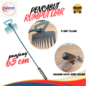 Alat pencabut Rumput liar 11 gigi panjang 65cm Bahan Baja Asli kuat