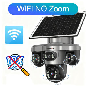 LS VISION V380 Pro กล้องวงจรปิดรักษาความปลอดภัยแบบ2-วิธีพูดคุยกล้องพลังงานแสงอาทิตย์ไร้สาย3 PTZ กล้อง4เลนส์3หน้าจอซูม10X ติดตั้งง่ายกล้อง IP กันน้ำ IP66โปร5K 4G /Wifi