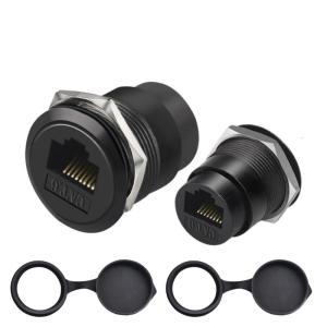 RJ45 Shielded Panel Mount Coupler Ethernet Pass Through Connector CAT6 Female to Female Bulkhead Extension Adapter