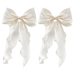FORUM 2PCS Mesh Shiny Bow Curtain Tie Non Drilled Home Decor Curtain Clips Modern Decorative Rope Curtain Holders Bedroom