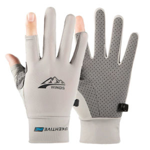 Ice Silk Gloves Quick Dry Touchscreen Anti Slip Breathable Sun Protection Gloves for Outdoor Sports