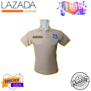 Kaos Kerah Security Logo Biru Lengan Pendek Warna Hitam Navy Free Nama OS