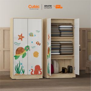 Cubic Lemari Kecil Minimalis / Almari Pakaian 2 Pintu / LUNA BL 120