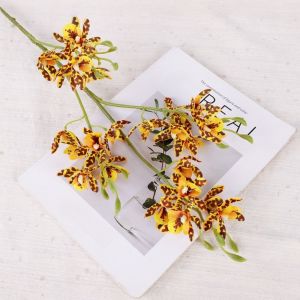 MIKE DUNBAR Real Touch Artificial Vanda Orchid Flower Small Butterfly Orchid Handmade Fake Flower Branch Flower Arrangement Artificial Simulation Mini Orchid Wedding Party Favors