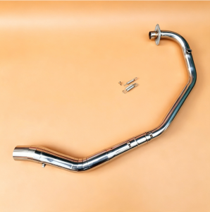 Rouser 125 fi stainless elbow on Akrapovic hexa tip with silencer
