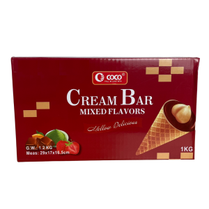 COCO Premium Cream Bar 1KG Mixed Flavors Box | Chocolate Strawberry Matcha Cream Wafer Snack | Christmas Gift Dessert Bonbon | Long Shelf Life Sharing Treat