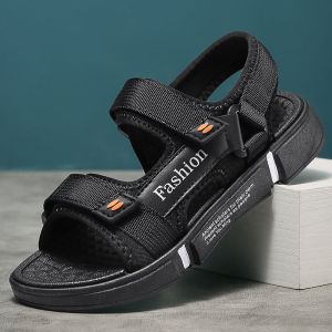 LYSBAG ส่งเร็ว🚚🚚🚚ไตล์เกาหลีใส่สบายรองเท้าผู้ชายดำรองเท้าแตะรองเท้าแตะแบนรองเท้าแตะชายหาสำหรับผู้ชายรองเท้าแตะแฟชั่นรองเท้าแตะยางรองเท้าแตะถอดได้