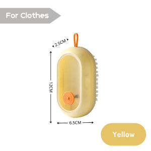 【SKIT SG】Multifunctional Press Out Liquid Laundry Clothes Brush with Refillable Detergent Shoe Cleaning Brush with Soft Bristles Long Handle Brush Head Automatic Liquid Dispenser Brush for Shoes Clothes Laundry Household Cleaning Press Type Brush