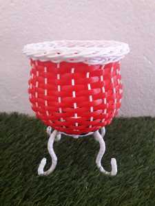 Pot Bunga Rotan Sintetis 10cm