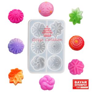 Griya Cetakan Silikon Coklat Permen Jelly Gummy Aneka Bunga Tipe A 6 Cav