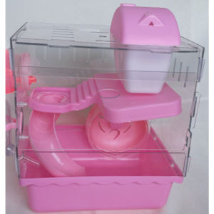 กรงหนู แบบใส่ท่อได้ กรงพร้อมสวนสนุกของหนู ของเล่นหนู ของเล่นใส่ในกรงหนู ขนาด 27*21*26 CM