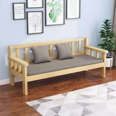 Bench With Back Rest Wooden Bench Bench Chair Bench With Back Solid Wood Bench Balcony Leisure Back Chair Rental Room Small Apartment Living Triple Double Single Sofa