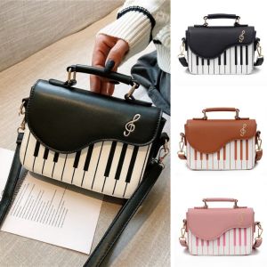 DSFIF Vintage Piano Pattern Shoulder Bag Large Capacity Crossbody PU Leather Bag Leisure Elegent Mini Square Bag Girls