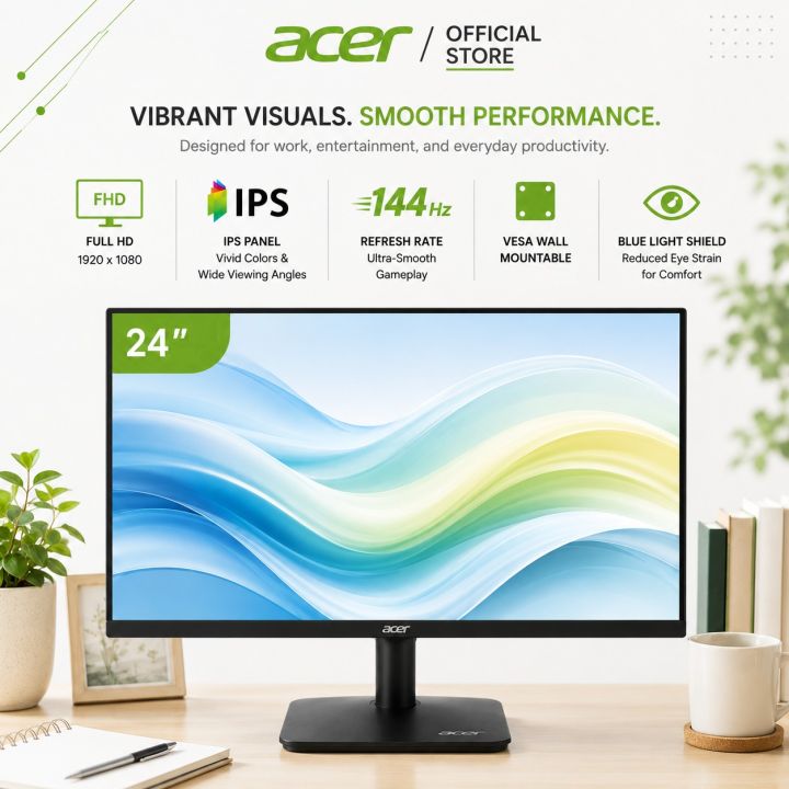 New 144Hz Best Selling Monitor] Acer KA242Y P6 24-Inch FHD IPS