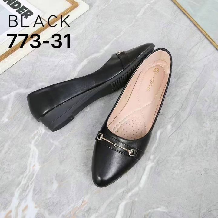 Sandy}#773-31 black color shoes (1inch heels) for school/office