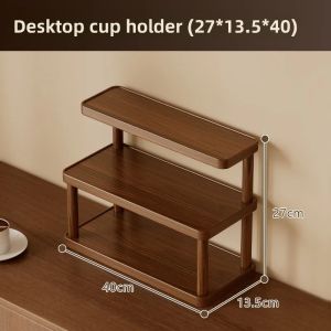 Sacesr Desktop Storage Racks Multi Layer Cup Holder Tea Set Display Shelf Indoor Wooden Organizer Practical Household Organization 9N5Q1