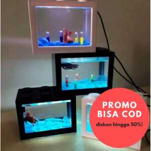 TOPINCN FULL SET Aquarium Mini Lego Block with Colorful LED - akuarium kecil cupang