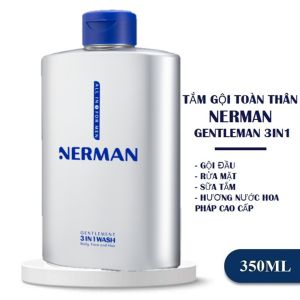 Sữa Tắm NERMAN Gentleman 3in1 350ml Chăm Sóc Cơ Thể Tắm Gội Rửa Mặt Hương Thơm Nam Tính NERMAN Gentleman 3in1 Body Wash 350ml