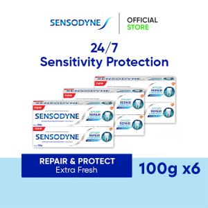 [Value Pack] Sensodyne Sensitive Repair & Protect Extra Fresh Toothpaste (100g x6)