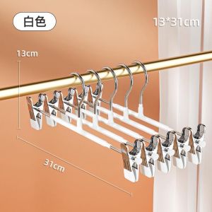 LRMS 5 pcs Hanger Baju Premium Gantungan Jepit Besi Gantungan Celana Rok Dan Baju Geser