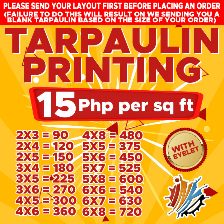 TARPAULIN PRINTING WITH EYELET 10oz Lazada PH