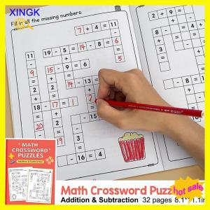 XINGK Toán Ô Chữ Câu Đố Ngoài Trừ Phép Nhân Phân Chia Criss Chéo Trò Chơi Toán Workbook Montessori Cho Trẻ Em lứa tuổi 5-8