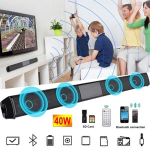 Banchugw 2023 High Power Wall-mounted Wireless 40w Bluetooth Sound bar Stereo Speaker Home Theater TV Strong Bass Sound Bar