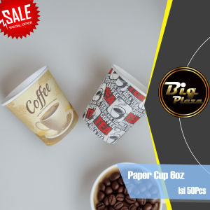 Paper Cup 6oz isi 50Pcs Gelas Kopi Kertas Putih Hot Cup Papercup A042 - BIG PLAZA