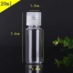 20PCS 10-120ml Plastic PET Lid Lotion Bottles Clear Flip Refillable Empty Plastic Sample Bottle Butterfly Cap Makeup Tool