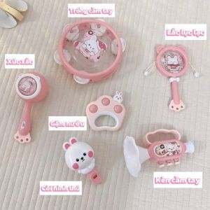 Đồ Chơi Trống Đàn Gõ Kèn Lục Lạc 7 Món Hình Động Vật - Đồ Chơi Âm Nhạc Nhạc cụ cho bé