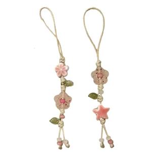 Delicate Star Flower Phone Chain Unique Phone Pendant Ceramic Texture Star Phone Strap Present for Fashion Individuals