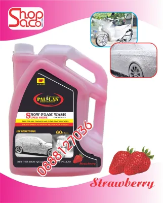 Nước Rửa Xe Bọt Tuyết Siêu Bóng Pallas 6L - 60 Hương Dâu